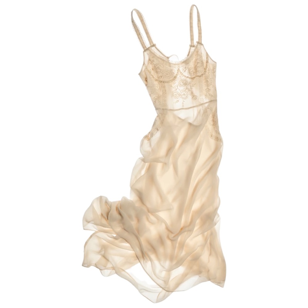 ZARA | Embroidered Detail Dress with Tonal Beading Appliqué